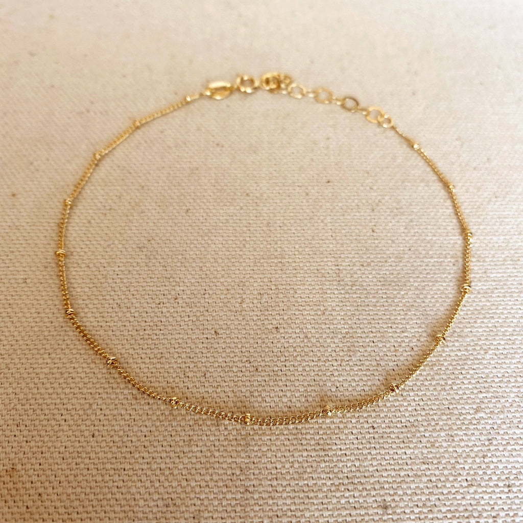 * Satellite Chain Anklet • 18k Gold Filled