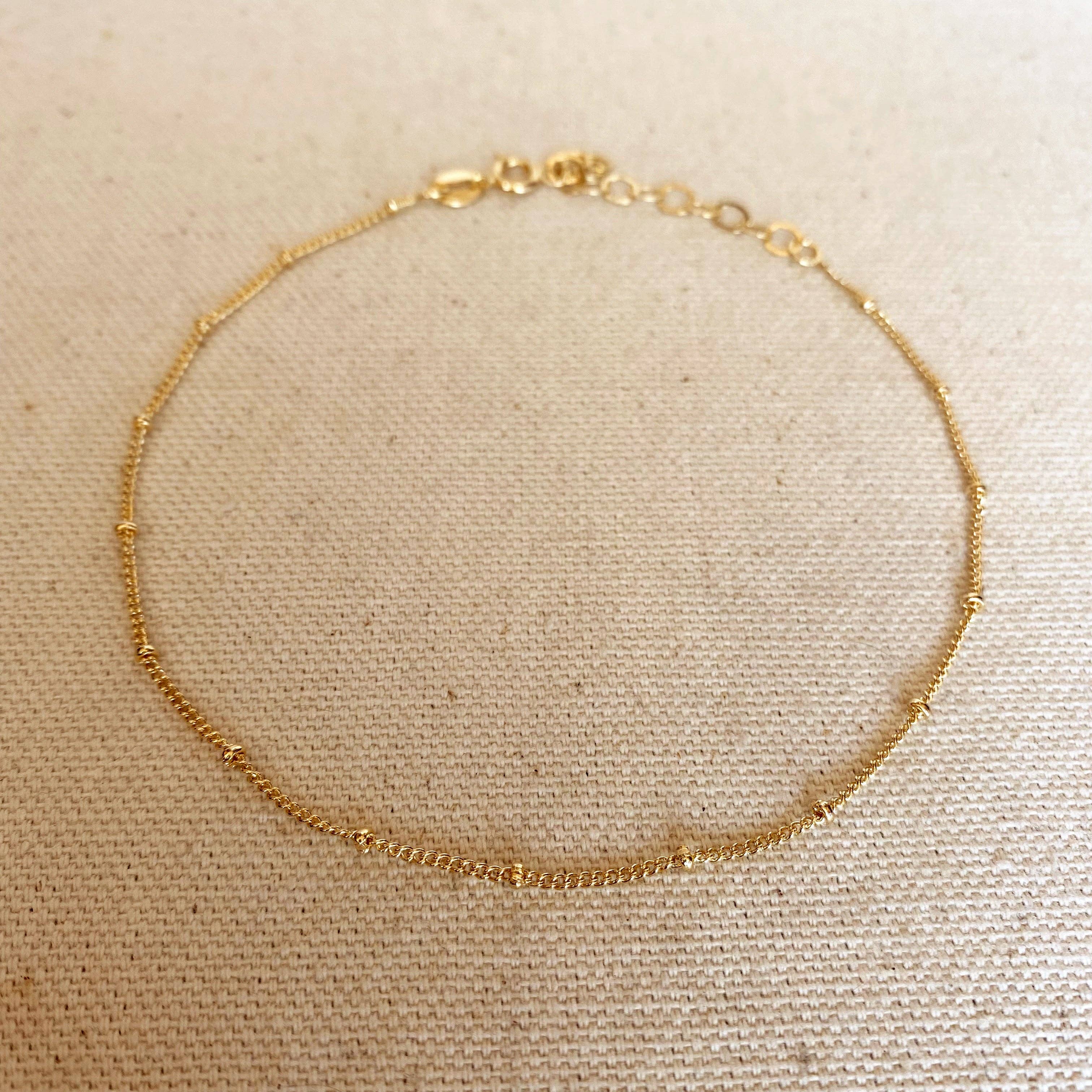 * Satellite Chain Anklet • 18k Gold Filled
