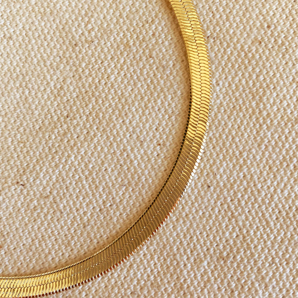 Classic herringbone bracelet (4 mm) • 18k Gold Filled