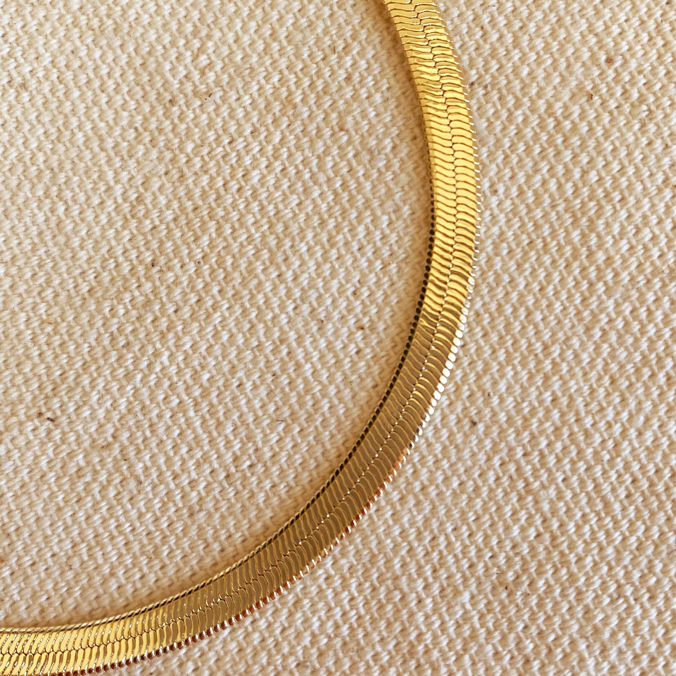 Classic herringbone bracelet (4 mm) • 18k Gold Filled