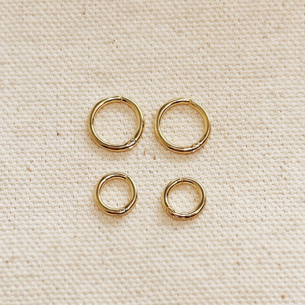 Mini Seamless Clicker Hoop Earrings • 18k Gold Filled