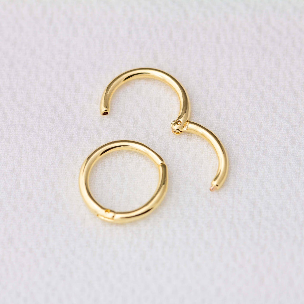 Mini Seamless Clicker Hoop Earrings • 18k Gold Filled