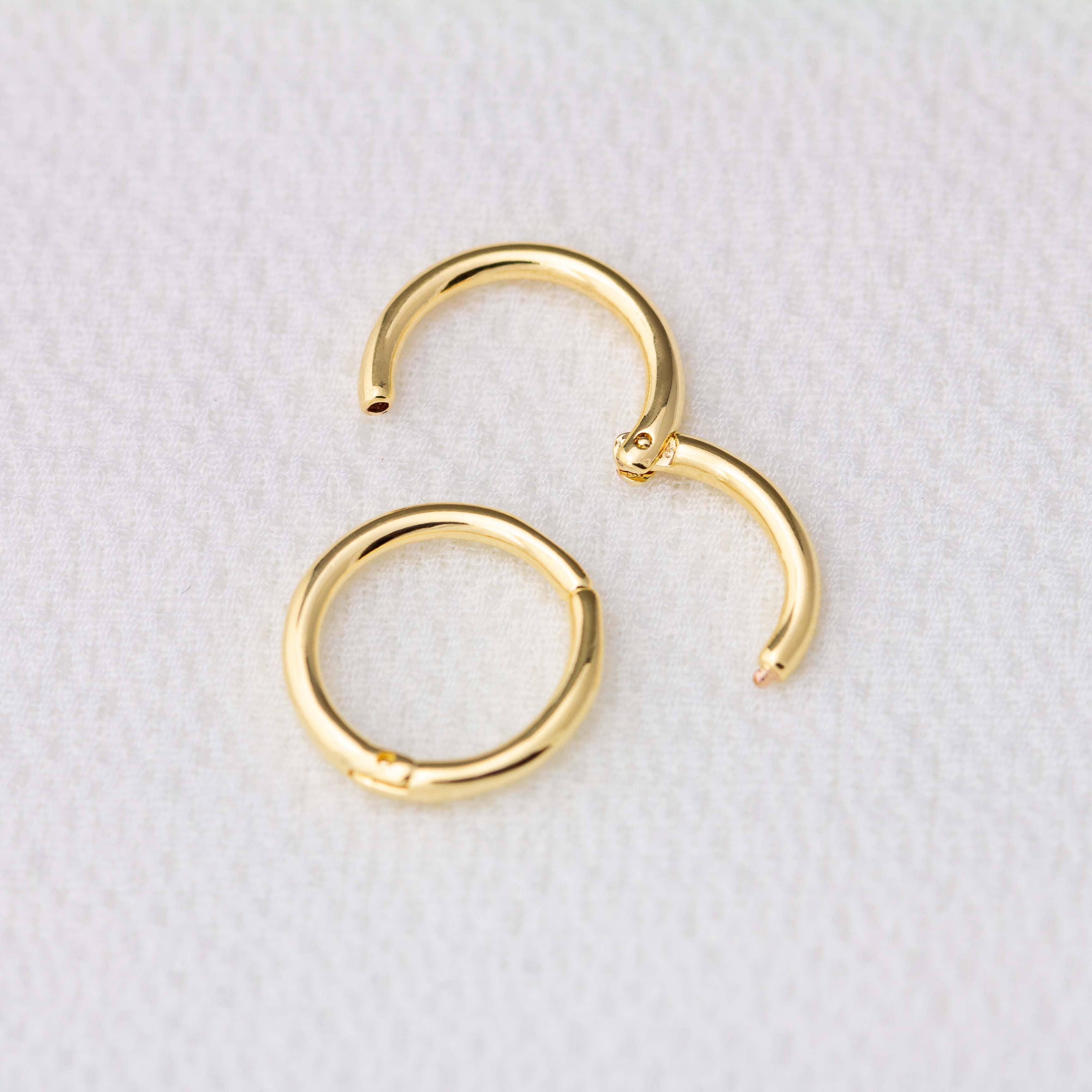 Mini Seamless Clicker Hoop Earrings • 18k Gold Filled