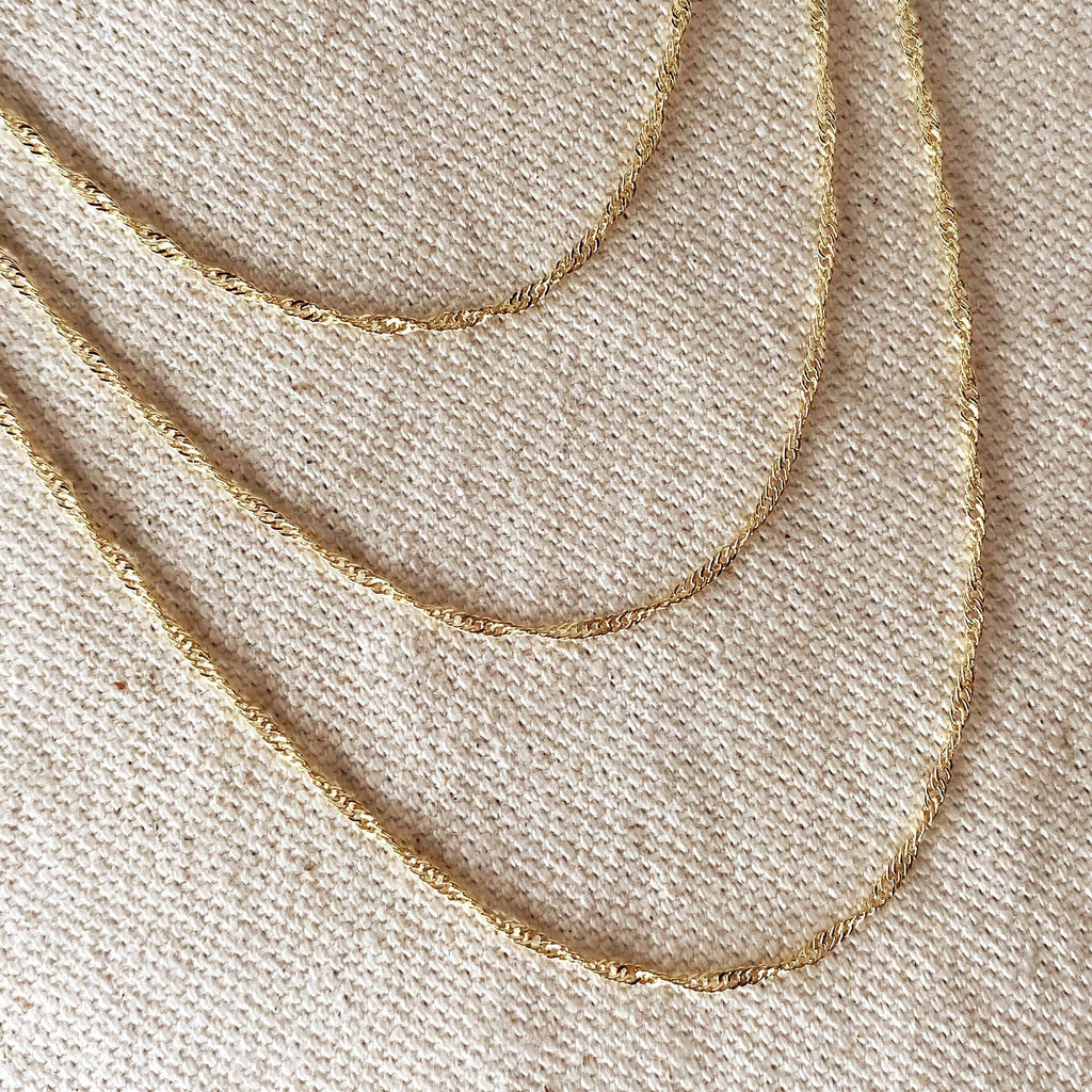 Singapore chain (1.7 mm, 45 cm) • 18k Gold Filled