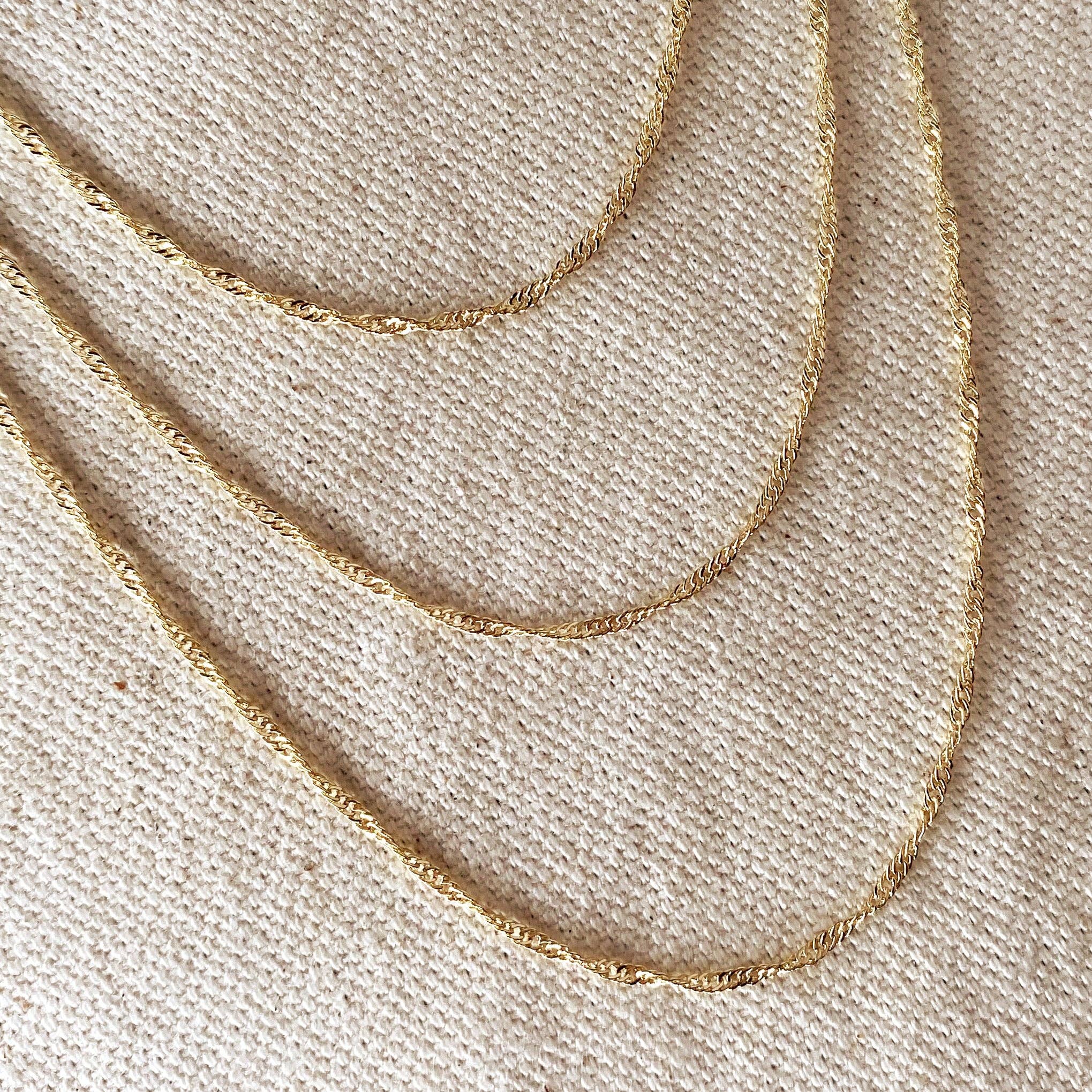 Singapore chain (1.7 mm, 45 cm) • 18k Gold Filled
