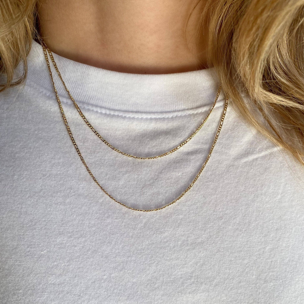 Thin Figaro Chain (45 cm) • 18k Gold Filled