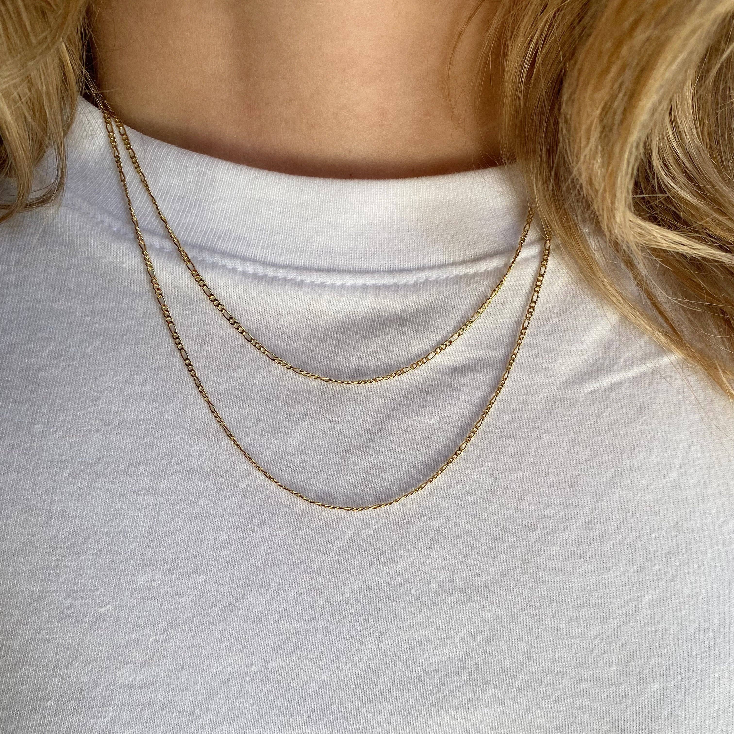 Thin Figaro Chain (45 cm) • 18k Gold Filled
