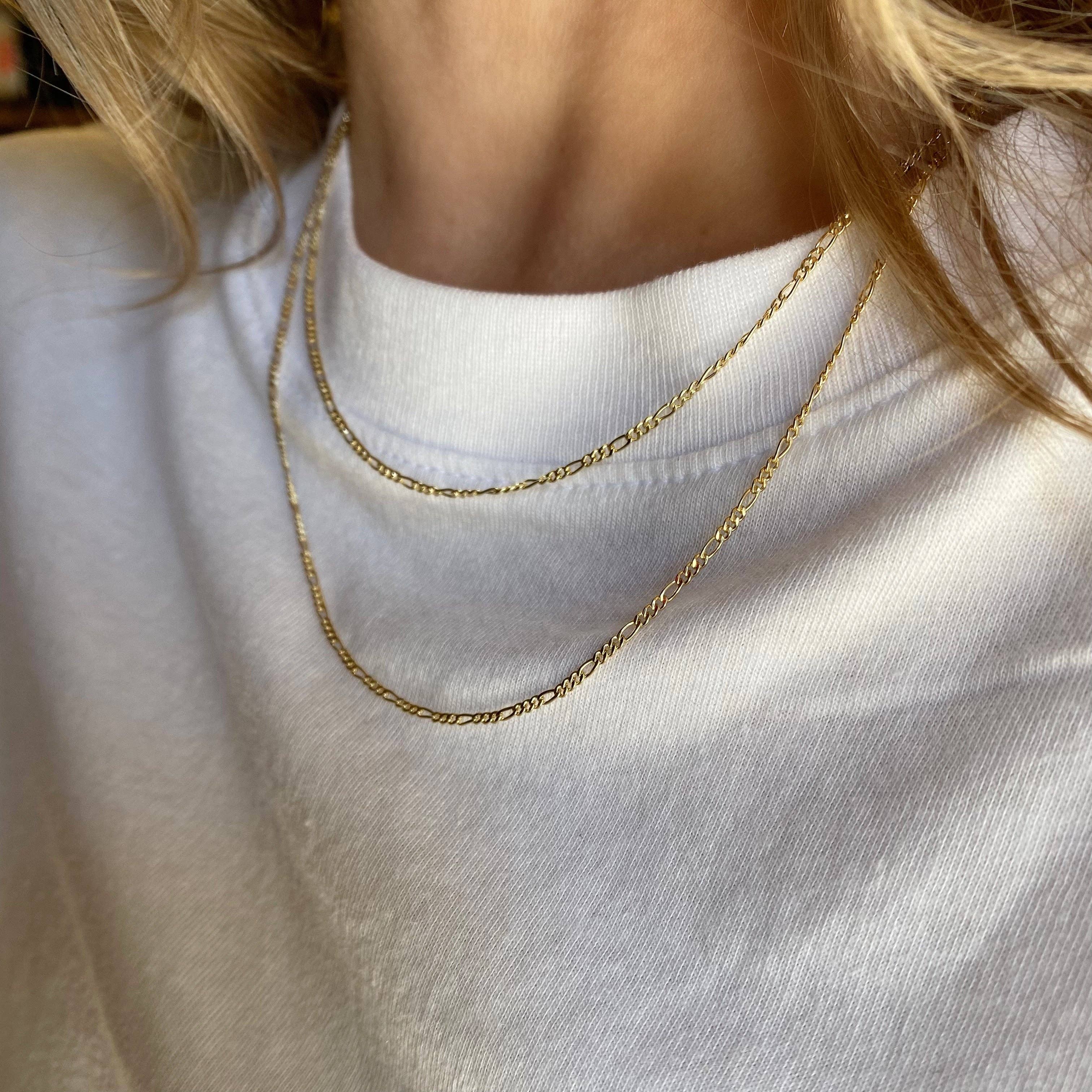 Thin Figaro Chain (45 cm) • 18k Gold Filled
