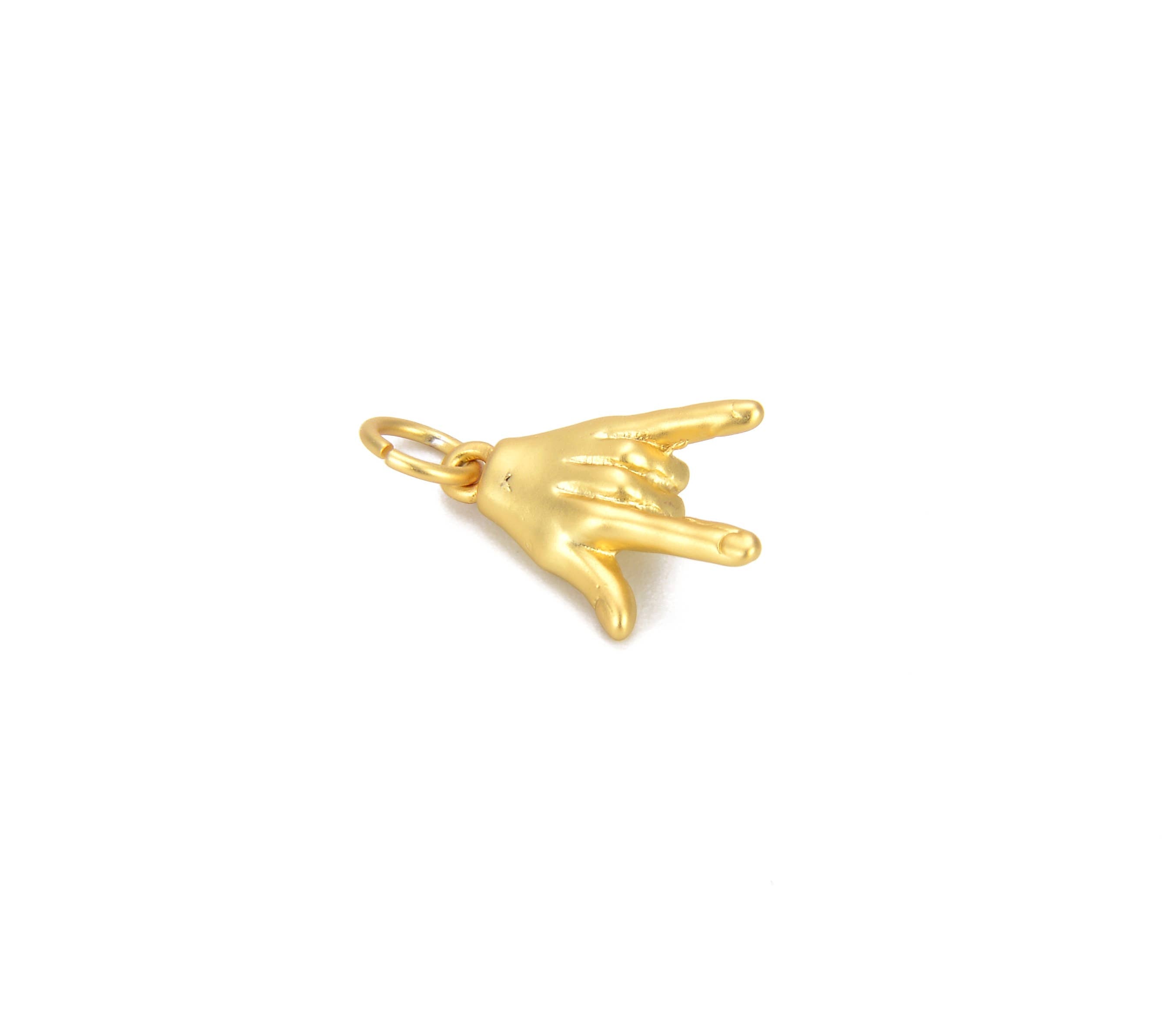 Obesek z ročno gesto 'I Love You' • 18k Gold Filled