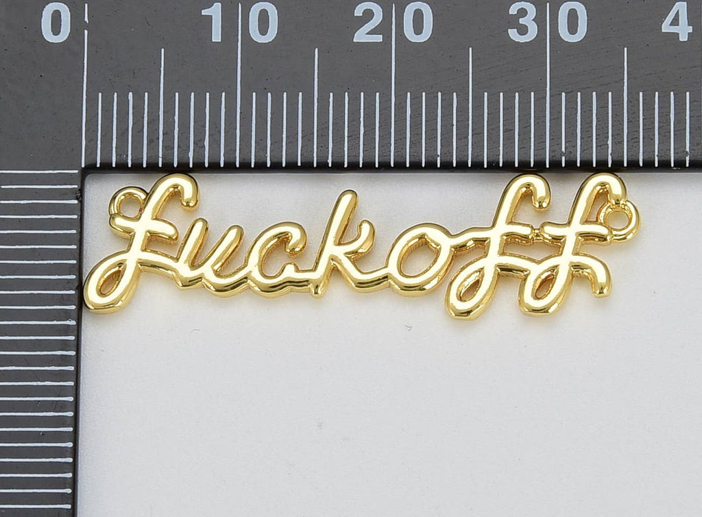 Povezovalni obesek 'Fuck Off'• 18k Gold Filled