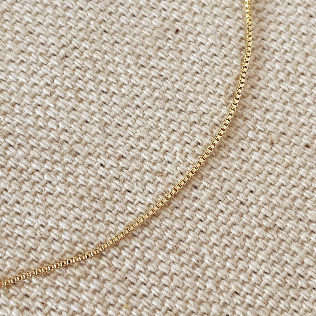 Zapestnica Box Chain 0,5 mm • 18k Gold Filled