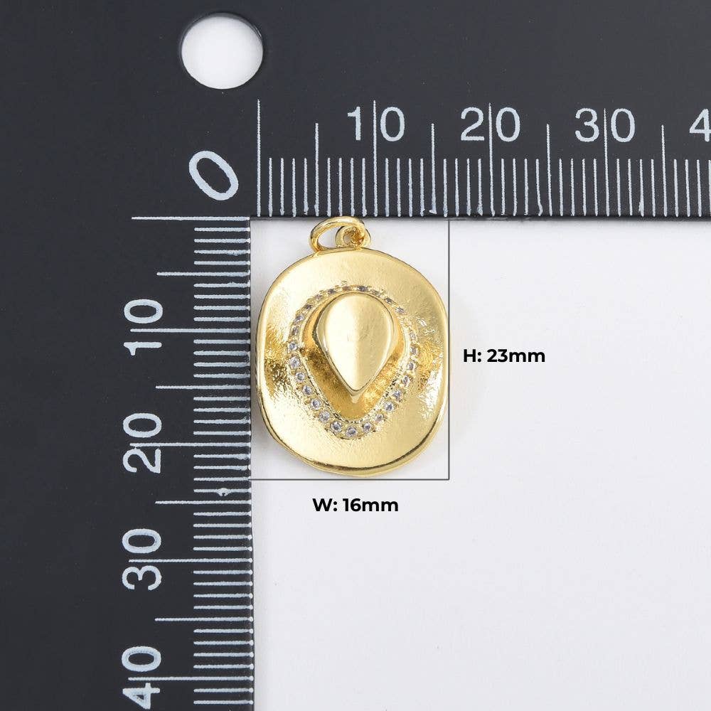 Kavbojski klobuk s cirkoni • 18k Gold Filled