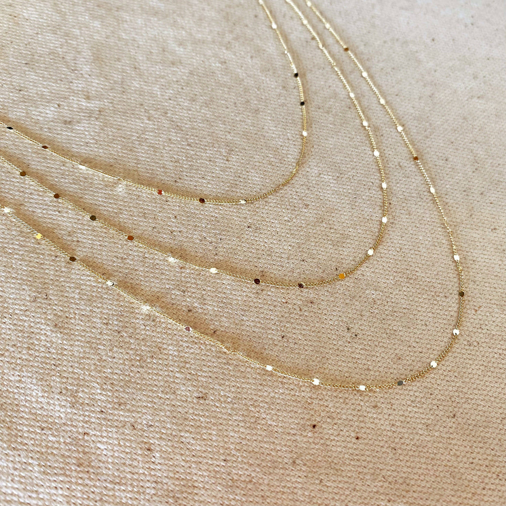 Curb chain with embossed details (1 mm, 45 cm) • 18k Gold Filled