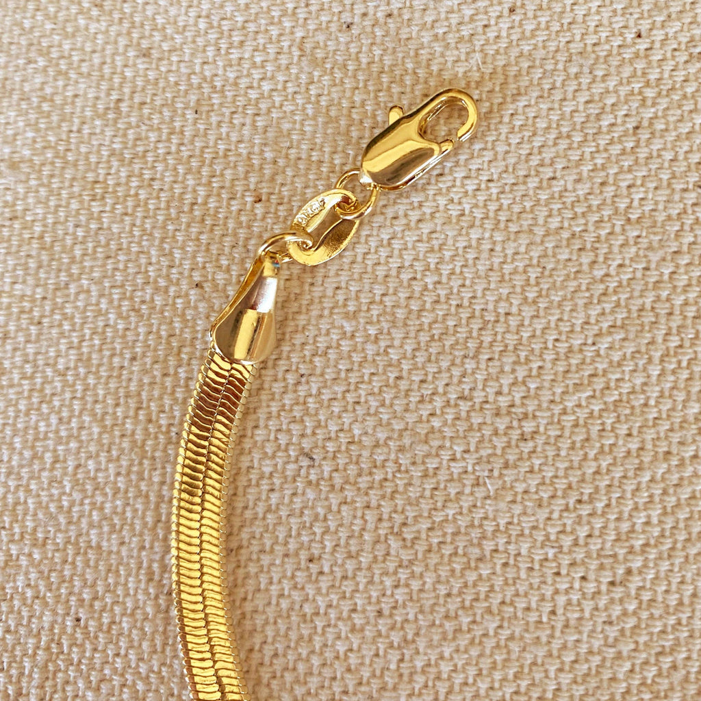 Classic herringbone bracelet (4 mm) • 18k Gold Filled