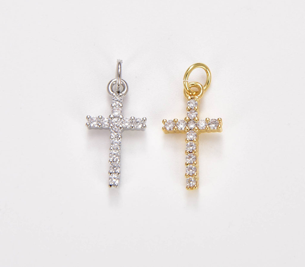 Cross with crystals • 18k Gold Filled