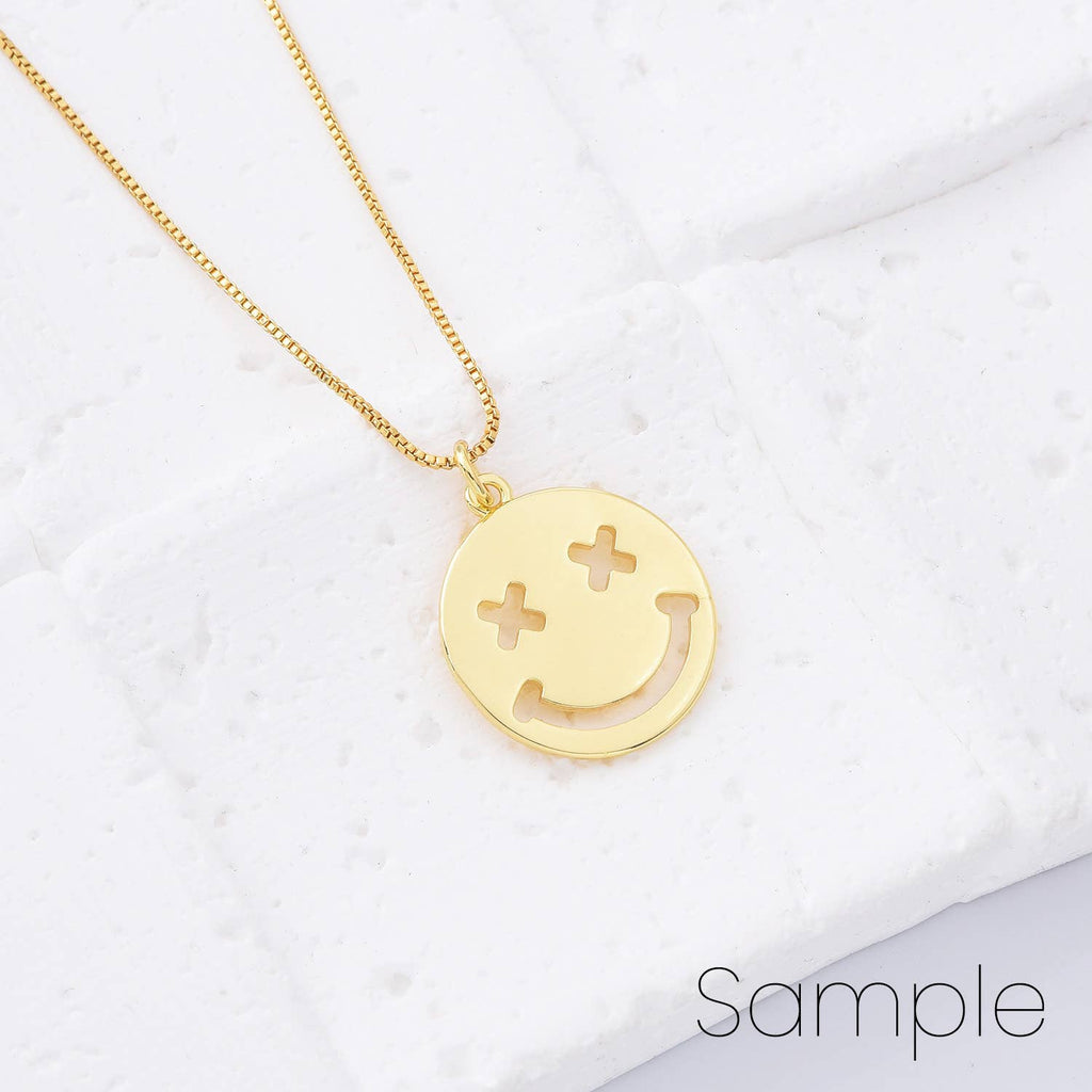 Smiley face 'emoji' pendant • 18k Gold Filled