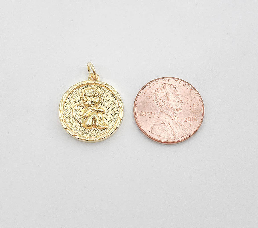 Little angel 'cherub' pendant • 18k Gold Filled
