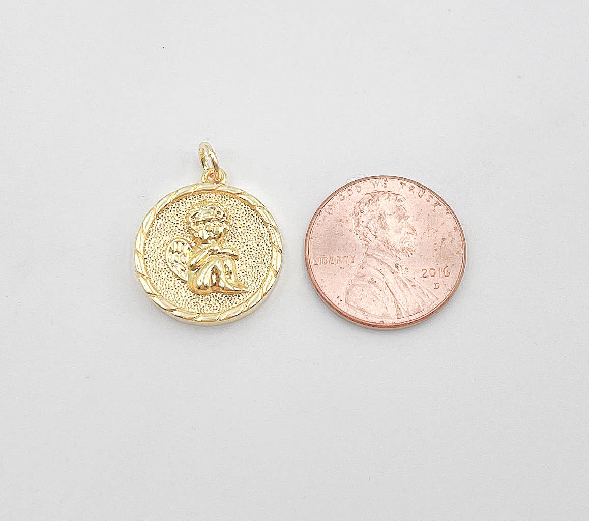 Little angel 'cherub' pendant • 18k Gold Filled