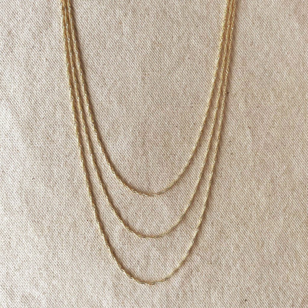 Singapore chain (1.7 mm, 45 cm) • 18k Gold Filled