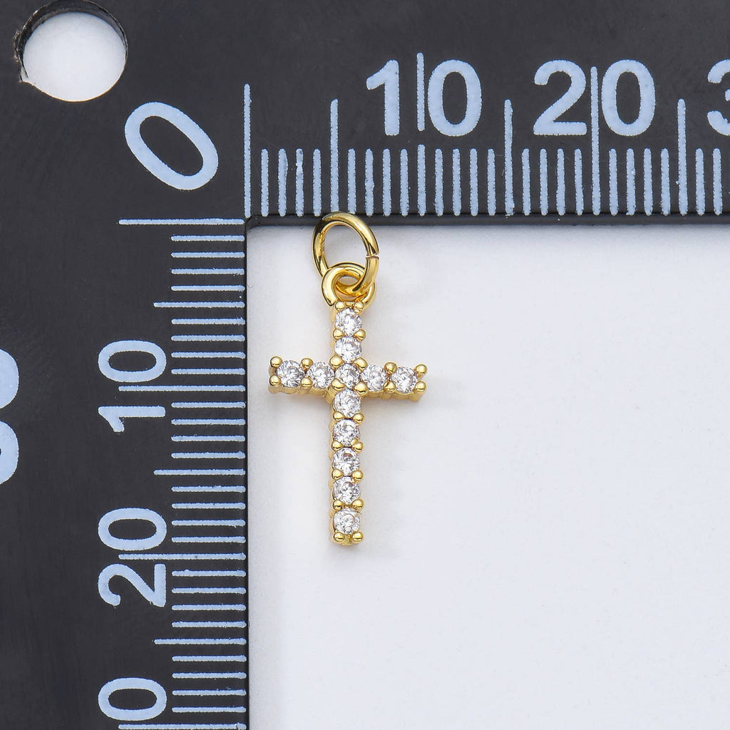 Cross with crystals • 18k Gold Filled