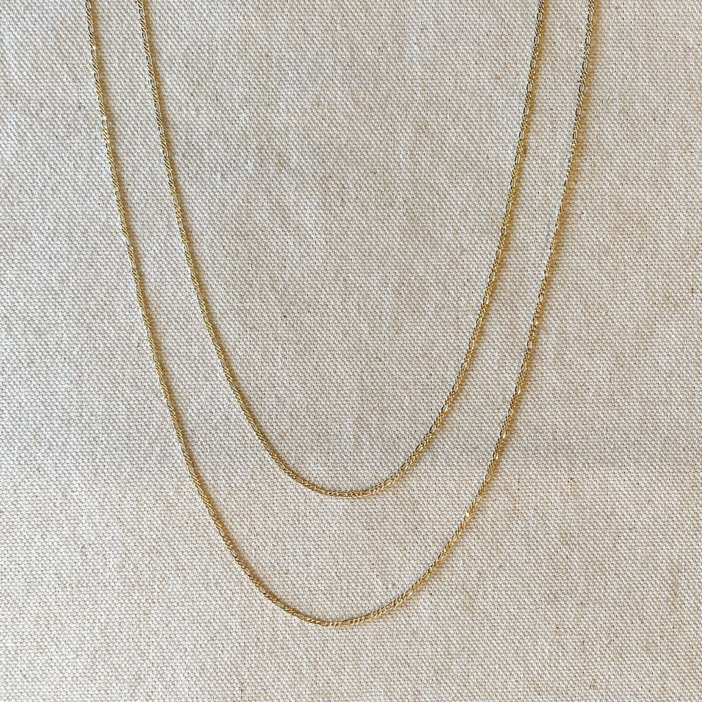Thin Figaro Chain (45 cm) • 18k Gold Filled