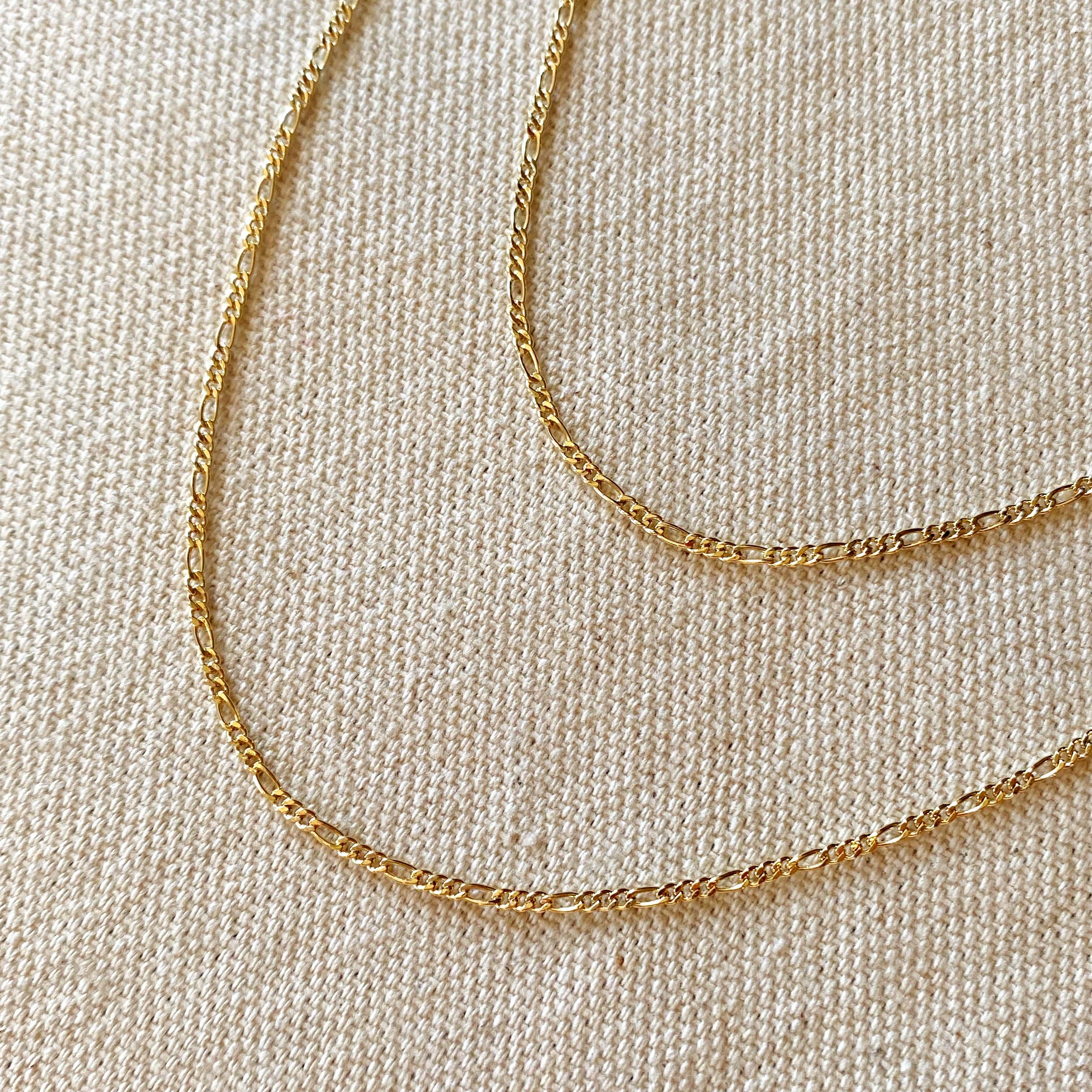 Thin Figaro Chain (45 cm) • 18k Gold Filled
