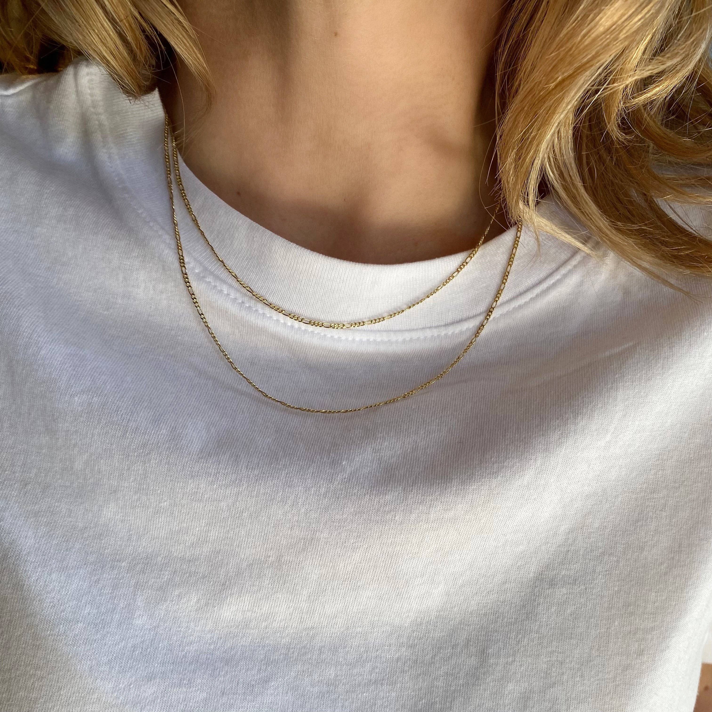 Thin Figaro Chain (45 cm) • 18k Gold Filled