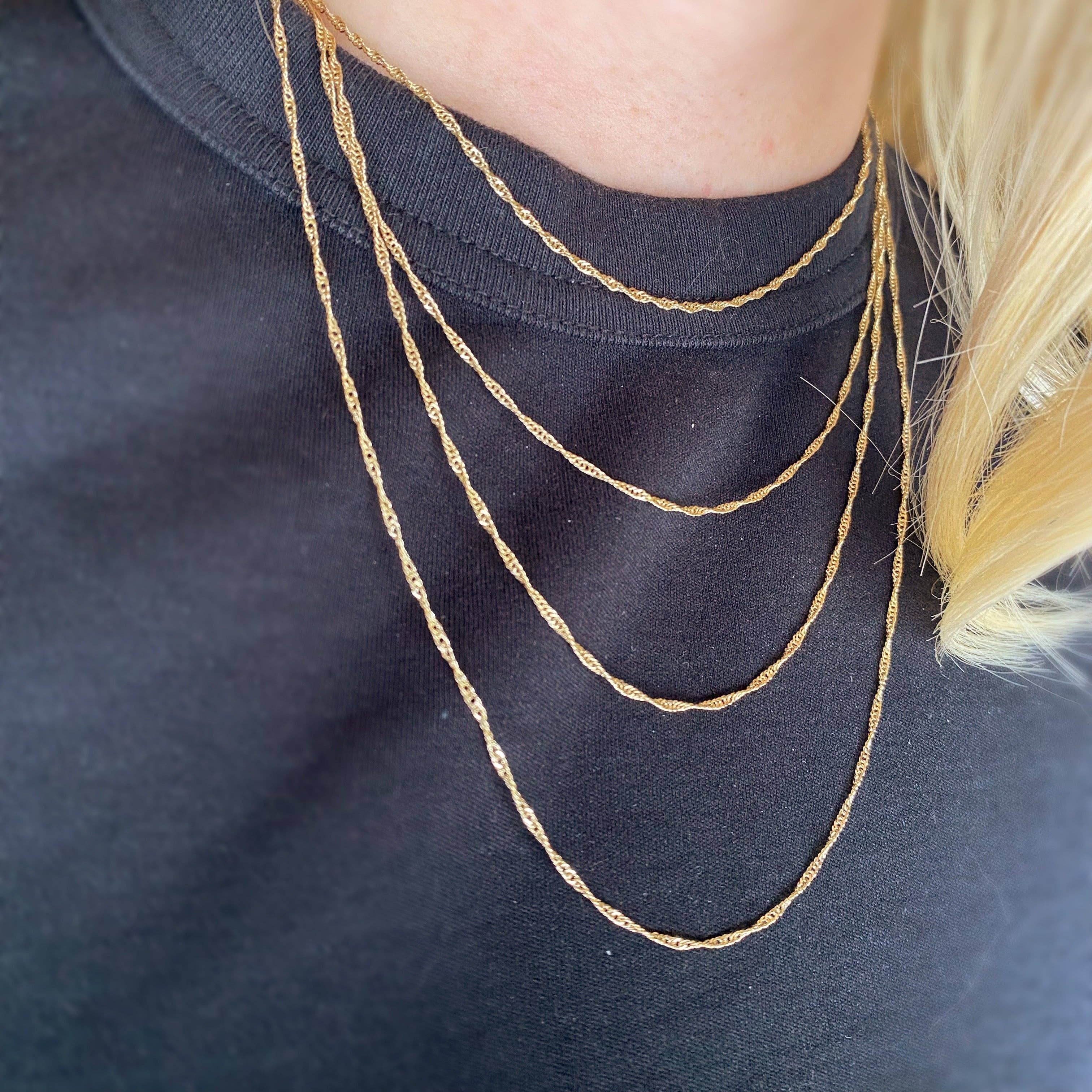 Singapore chain (1.7 mm, 45 cm) • 18k Gold Filled