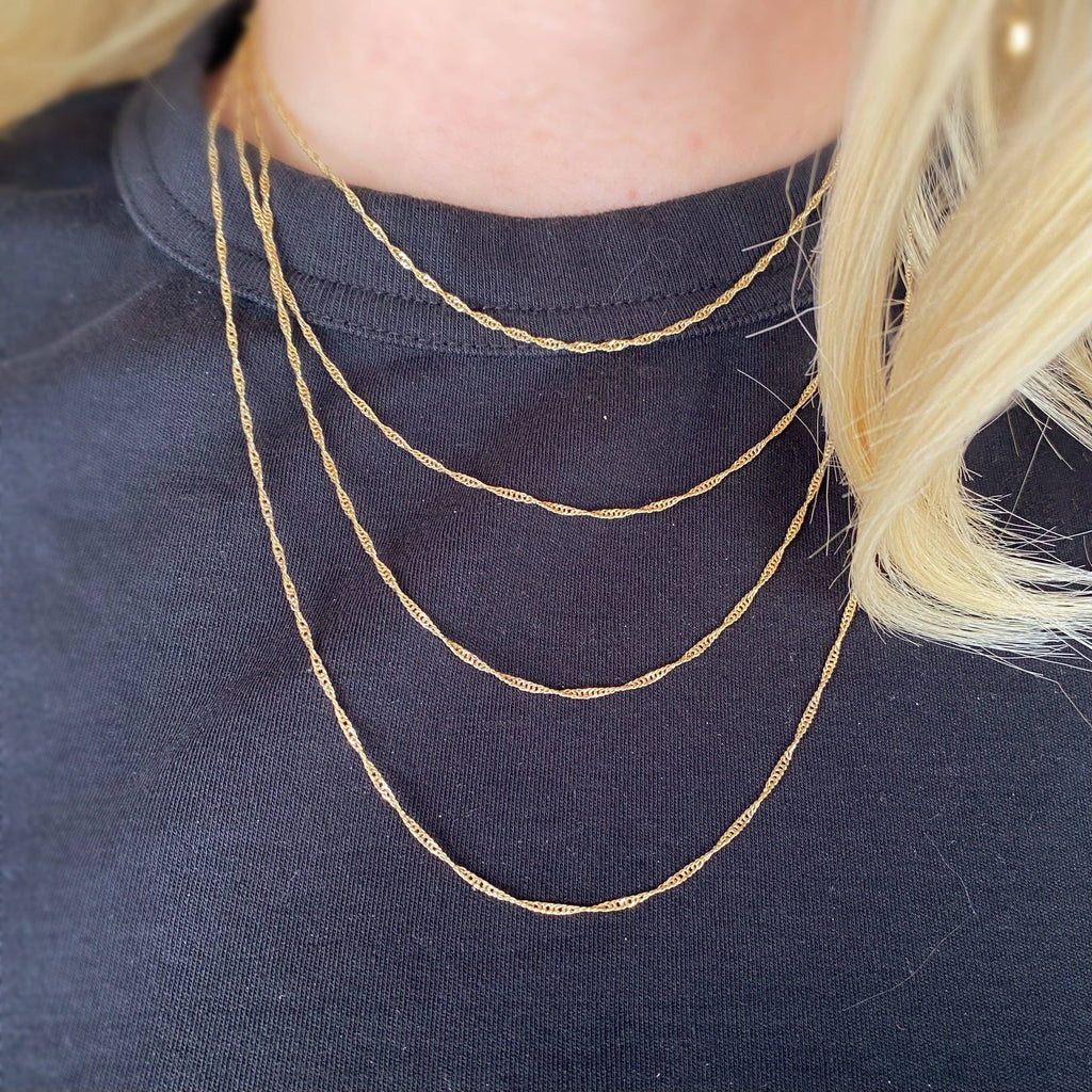 Singapore chain (1.7 mm, 45 cm) • 18k Gold Filled