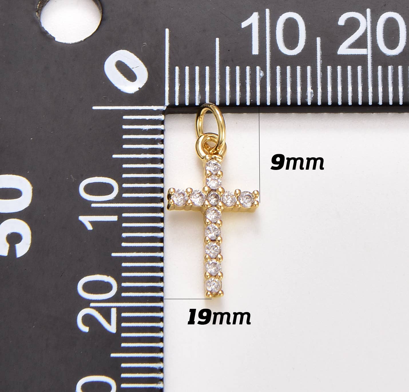 Cross with crystals • 18k Gold Filled