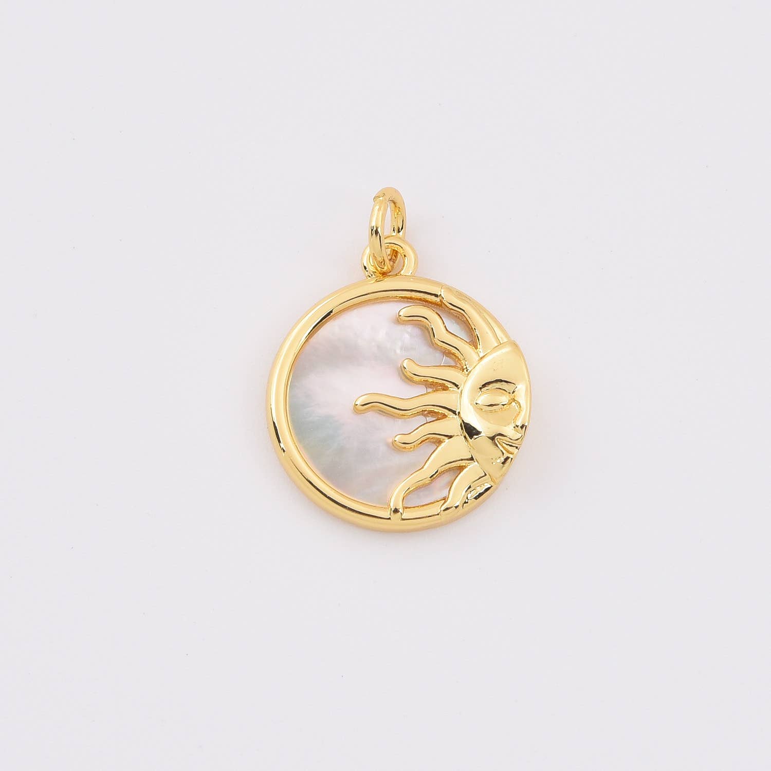 Sun with pearl insert • 18k Gold Filled
