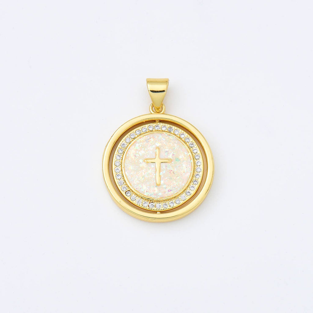 Vrtljiv obesek s križem • 18k Gold Filled