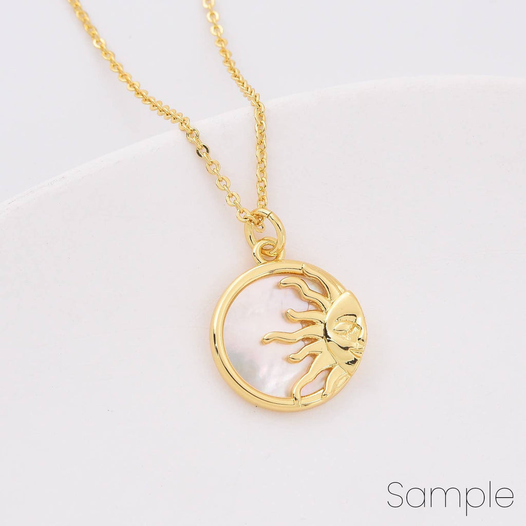 Sun with pearl insert • 18k Gold Filled