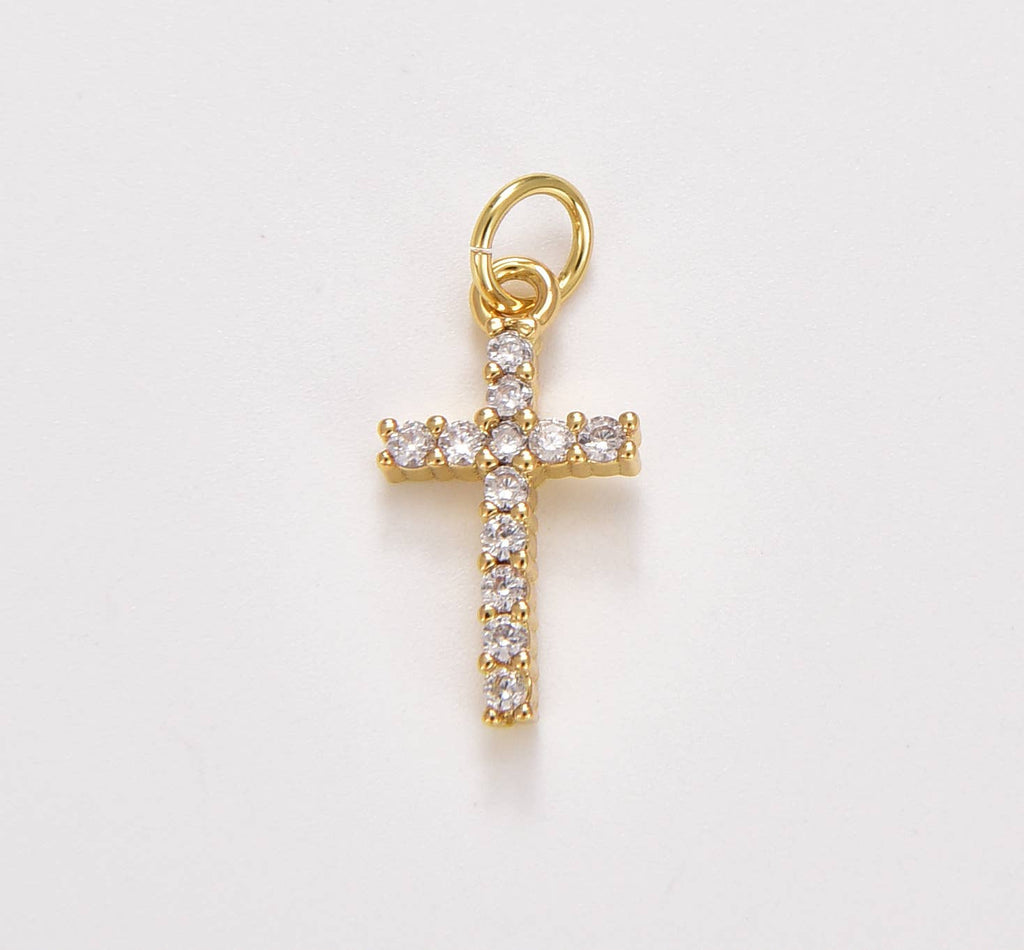 Cross with crystals • 18k Gold Filled