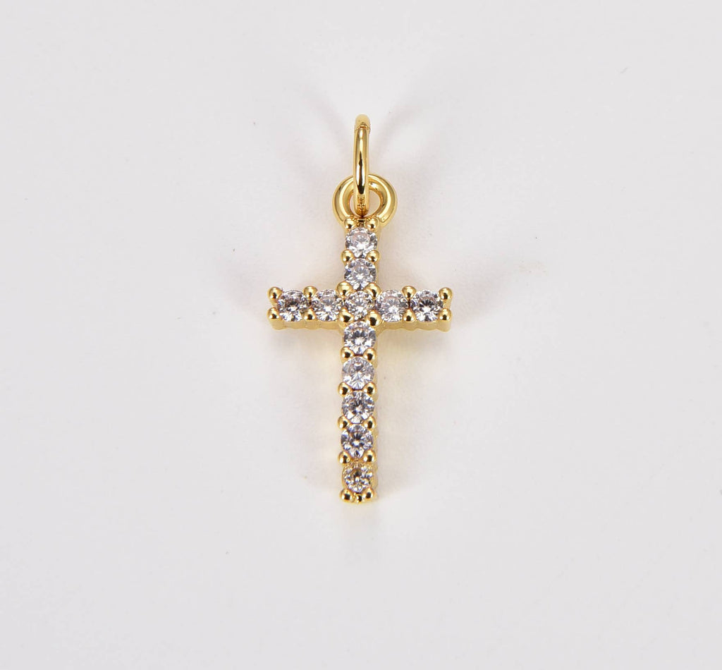 Cross with crystals • 18k Gold Filled