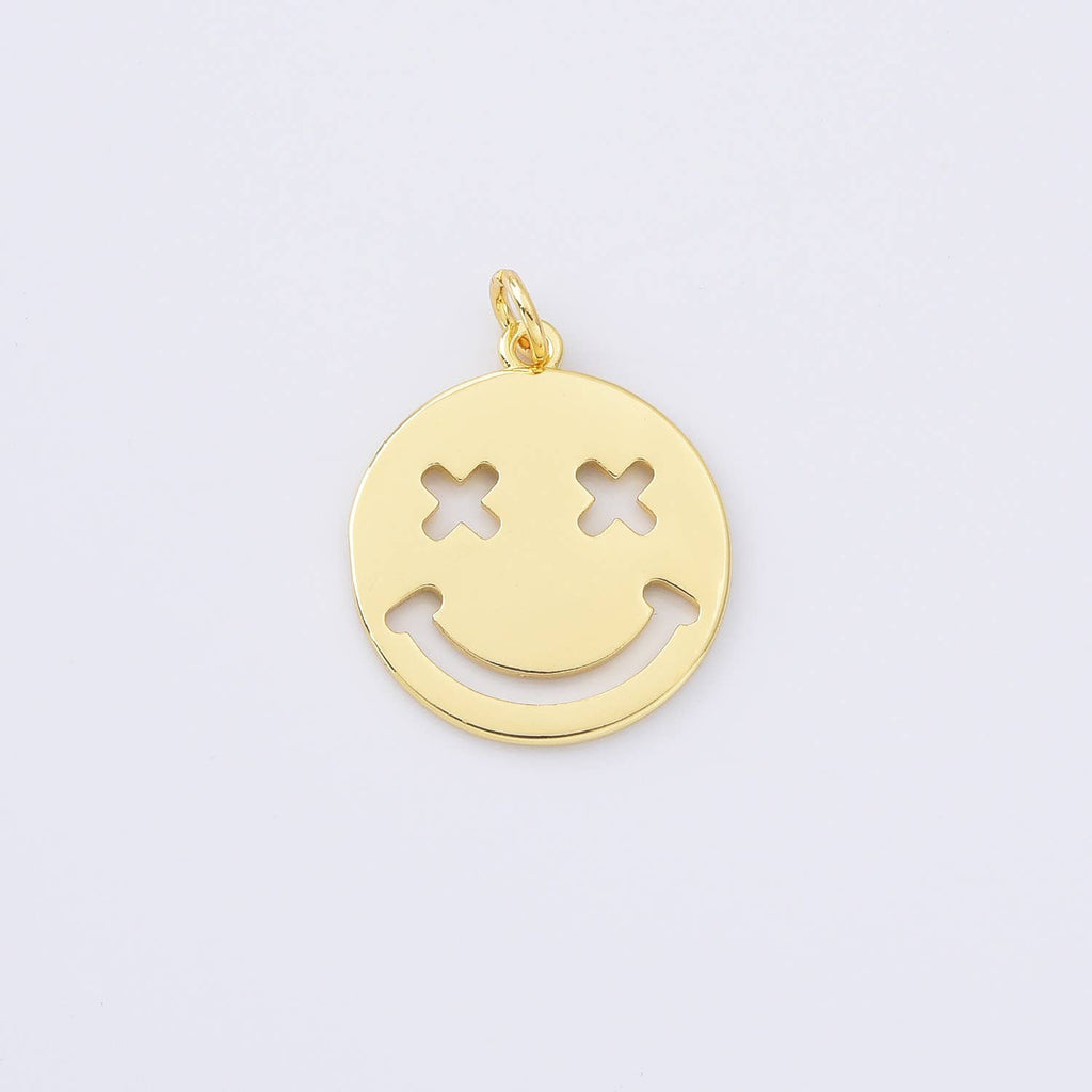 Smiley face 'emoji' pendant • 18k Gold Filled