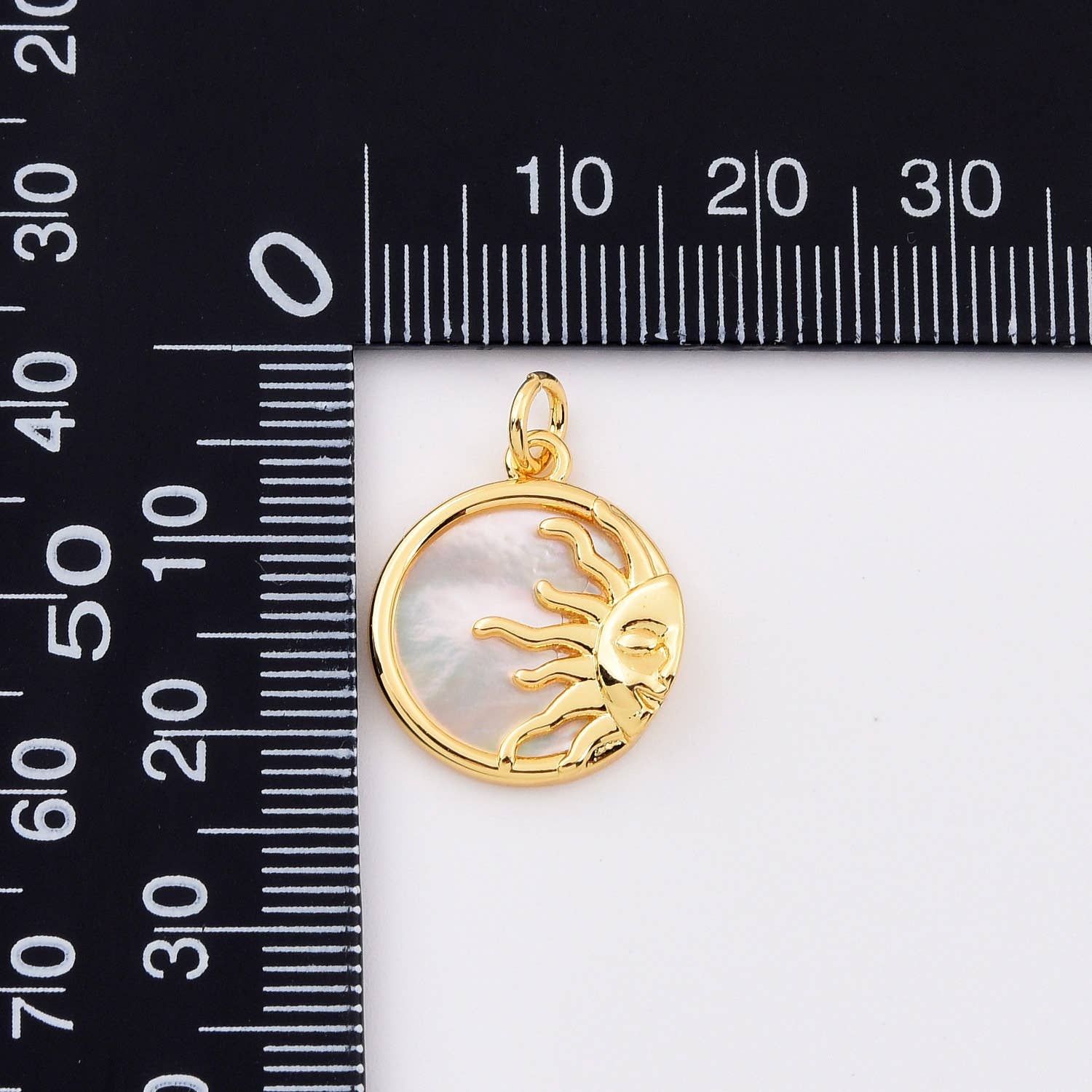 Sun with pearl insert • 18k Gold Filled