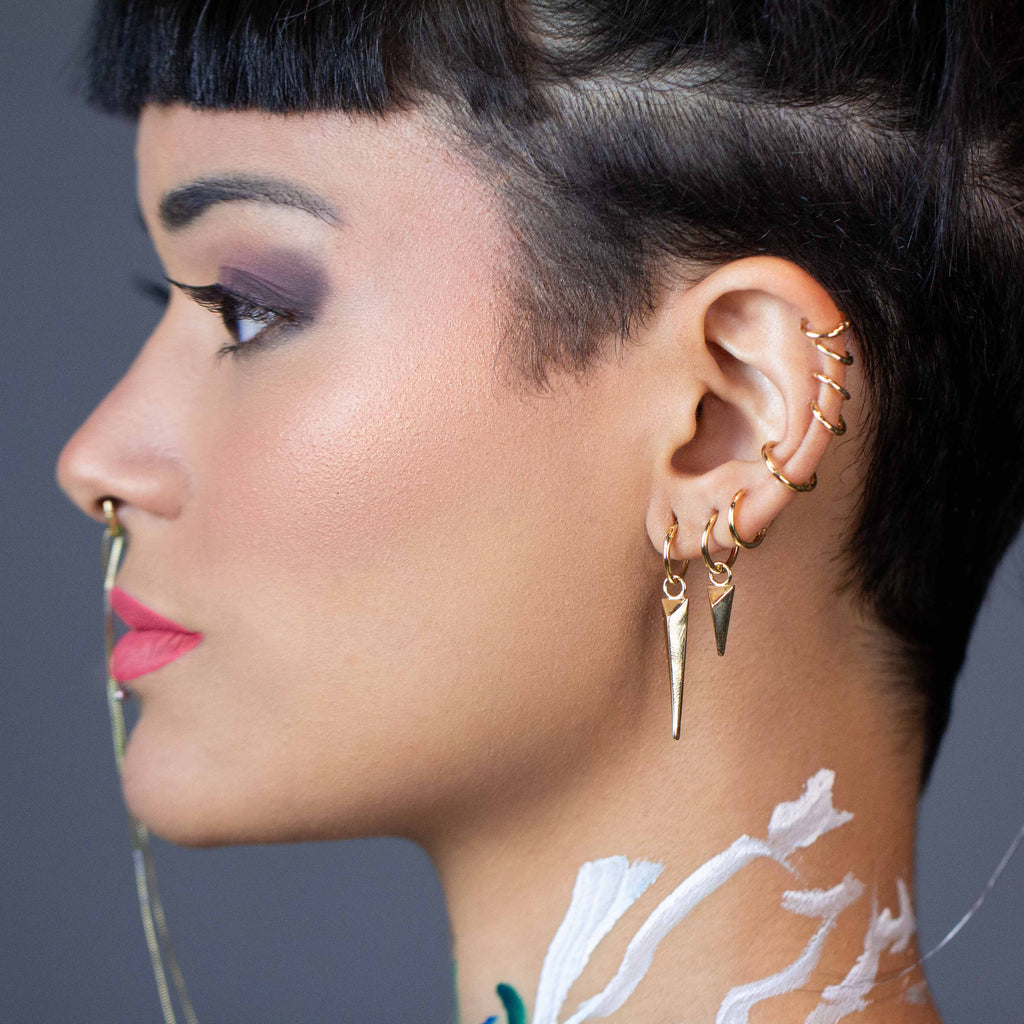 Mini Seamless Clicker Hoop Earrings • 18k Gold Filled