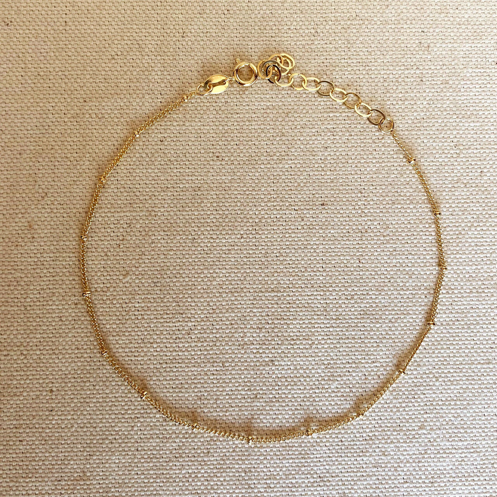 * Satellite Chain Anklet • 18k Gold Filled