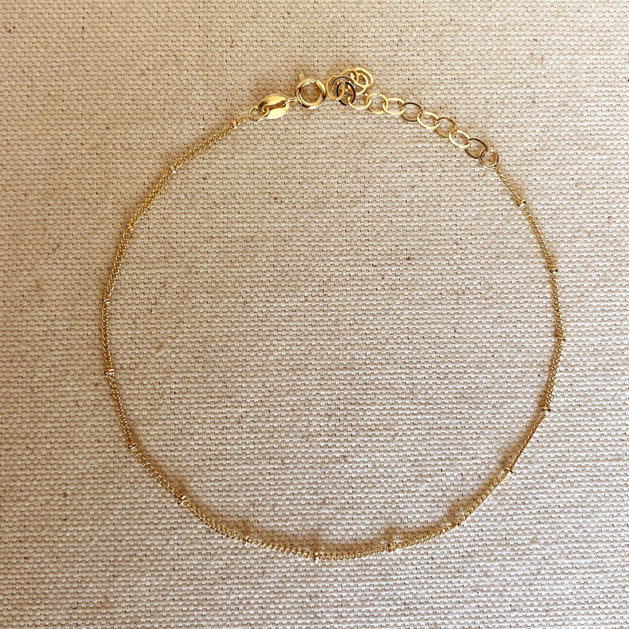 * Satellite Chain Anklet • 18k Gold Filled